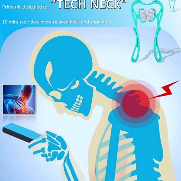 2/50🍒New Hand-held Trigger Point Deep Tissue Massager Roller Neck Massage Tool - Picture 6 of 16